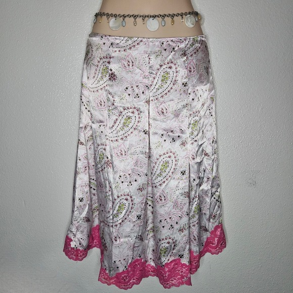 Funkadelic Dresses & Skirts - Funkadelic Paisley Satin Midi Skirt Boho Coquette